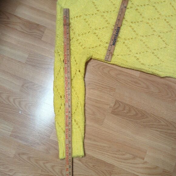 Sleeping On Snow Anthropologie Bright Lights Pointelle Sweater Small Alpaca - Picture 3 of 7